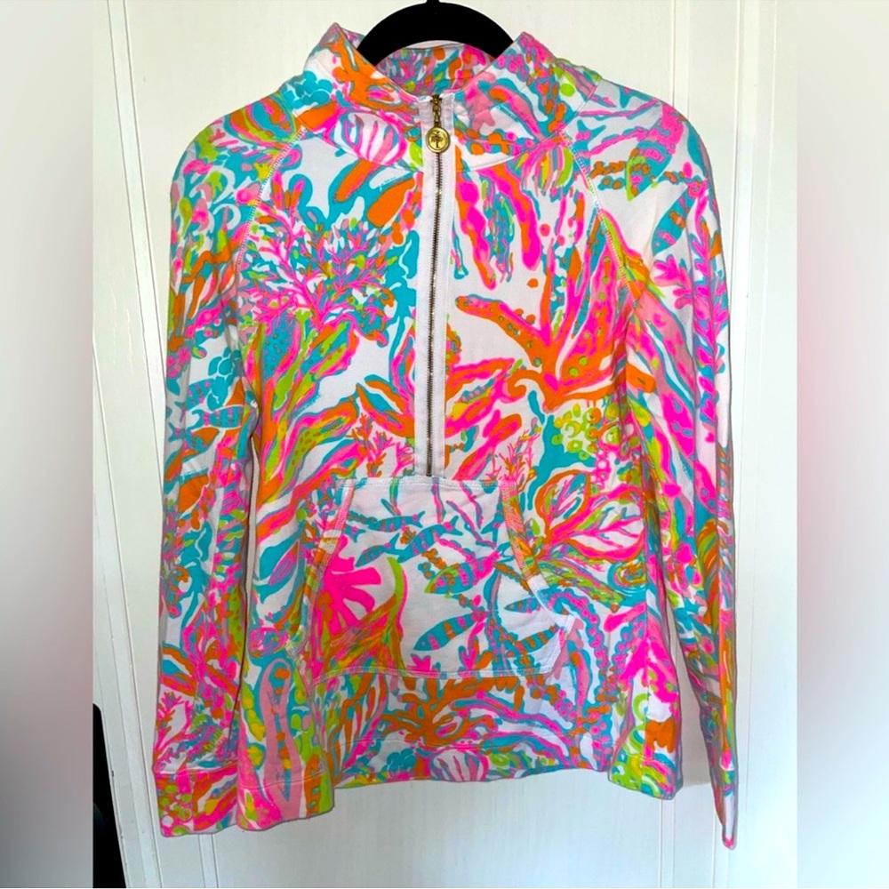 🪸Lilly Pulitzer Skipper Popover 1/2 Zip ~Holy Grail~Scuba Cuba🪸